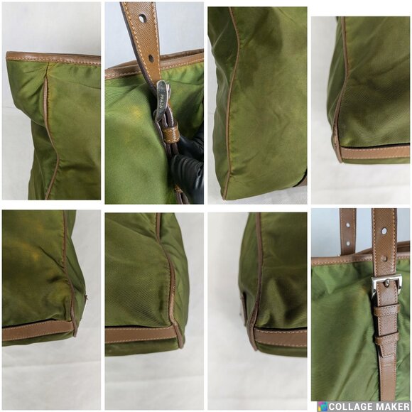 Authentic Prada Nylon Classic Handbag Olive Green Made In Italy - Picture 14 of 16